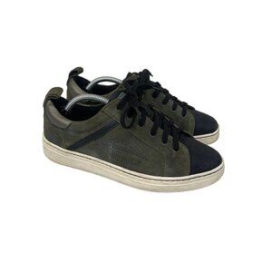 Earth Zinnia Green Black Suede Leather Low Top Lace Sneakers Shoes Womens 8 B